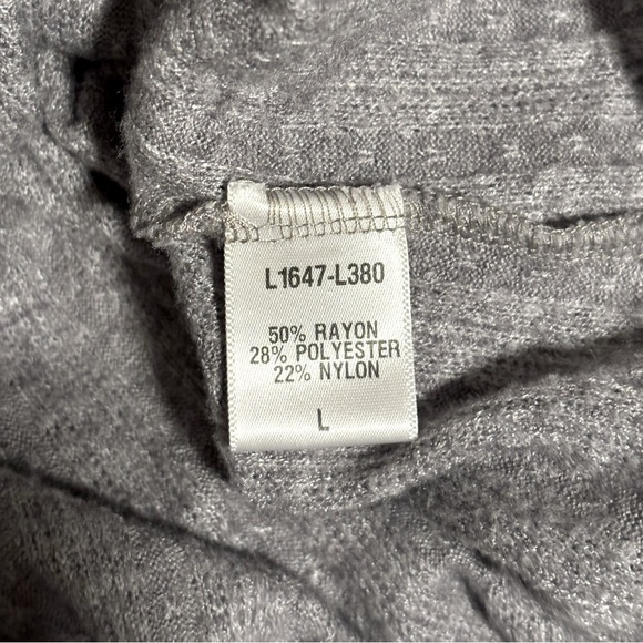 Loveappella Heather Gray Cowl Neck Sweater Size Large - Picture 4 of 5